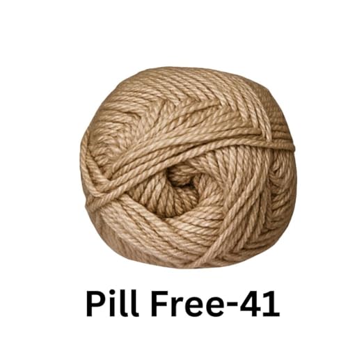 Image of VCR Milk Chocolate Yarn, Pill-Free Soft Knitting Yarn, 100 Grams Hank, 263 Meters Length, Low-Pill Acrylic Yarn, Soft Crosia Threads, Pack of 1, Suitable for Beanies, Caps and Gloves