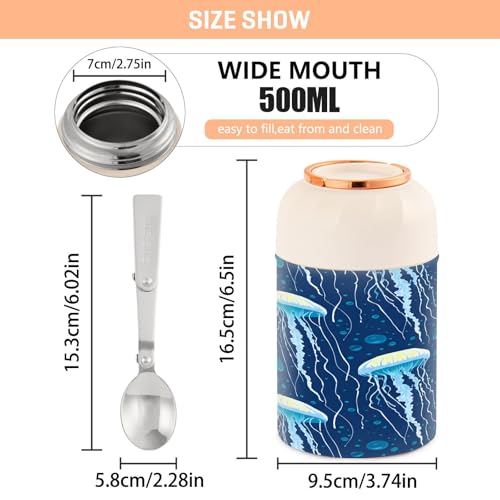 Tarro de comida aislado al vacío con cuchara y acero inoxidable de 500ml 4