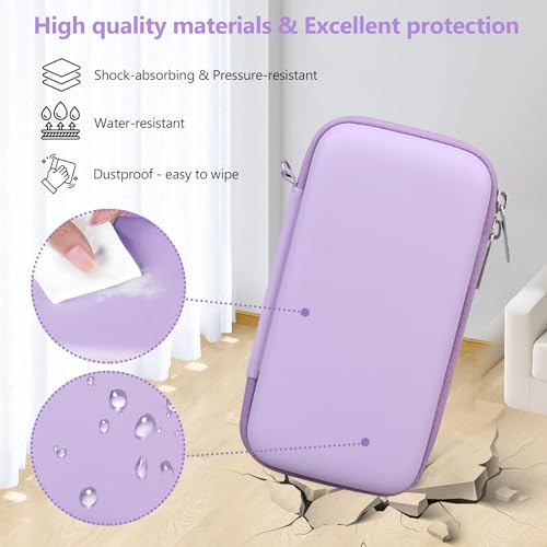 Image of Supmay Hard Carrying Case Compatible with Nintendo DS Lite NDSL, Gameboy Advance Games Storage Holder Travel Bag with Mesh Pocket for USB Charging Cable, Stylus, Earphones, Game Cartridge, Purple