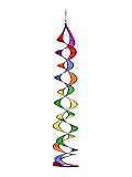 In the Breeze 5045 Rainbow Curlie Duet Mesmerizing Double Twister Hanging Outdoor Decoration, Medium