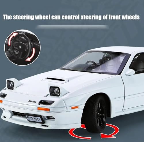 Image of NISHCHAY 1:24 Scale Die-Cast Model Car for Mazda RX7 Alloy with Popup Headlight Function Light and Music (Engine Start) for Kids and Adults on Birthday Gift 【Pack of -1 (White /Yellow)】【Random Color】