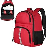 Bowling-Rucksack mit 2 Bällen, Bowlingball-Tasche mit Schuhfach und portektiver Schaumstoffpolsterung, passend für Schuhe bis Größe 44