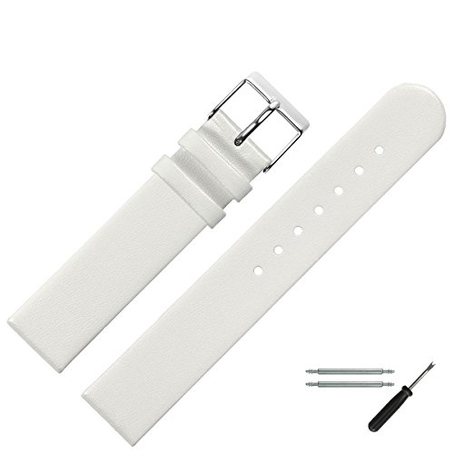 Uhrenarmband 22mm Leder Weiss - Werkzeug Montage Set 7612220000120