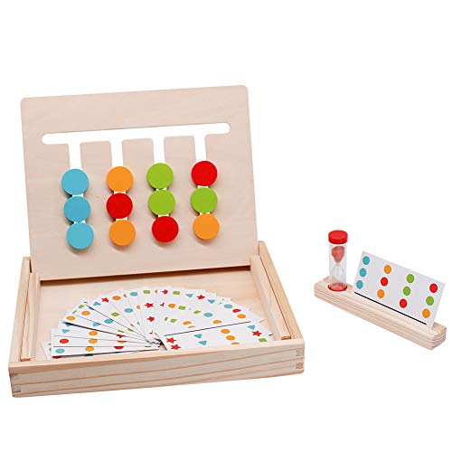Fajiabao Wooden Montessori Toys Color Shape Sorting Logic Games Maze Slide Puzzle Board