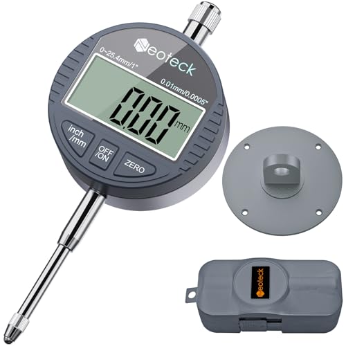 Neoteck DTI Comparateur Numérique 0.01/.0005'' Comparateur Mécanique Indicateur de Palpeur Numérique Gamme 0-25.4mm/1'' Indicateur Electronique Mesure Jauge...