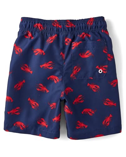 Image of The Children's Place Boys' Short Sleeve Rashguard and Swim Trunk, 2-piece Set