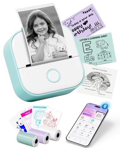 Mini Sticker Printer - T02 Mini Thermal Printer Portable Label Printer...