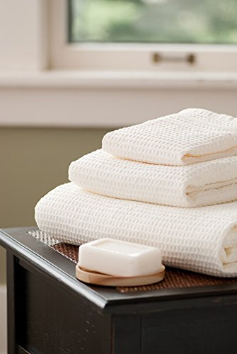 Gilden Tree Waffle Weave Hand Towels For Bathroom Quick Drying Lint Free Thin, Classic Style (Cream) #TOP5