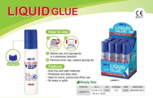 12pcs Non Toxic Clear Liquid Glue Kids for School Paper Safe Class Washable (120ml)