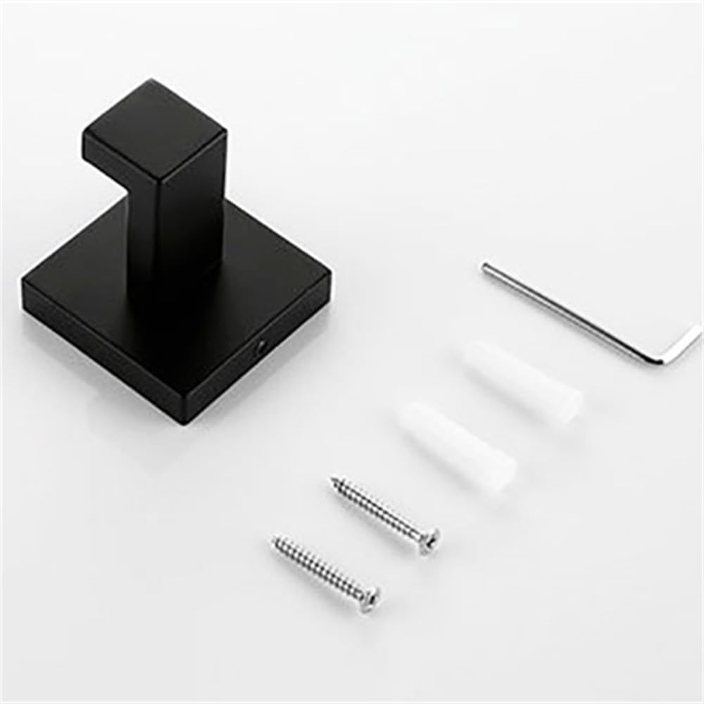 Geschirrtuchhaken, Wandhaken, Kleiderbügel for Aufhängen, hochglanzpoliert/mattschwarz/gebürsteter Edelstahl, Bademantelhaken, Handtuchhaken, Wandmontage, quadratisch, for Handtuch, Bademantel, Mantel