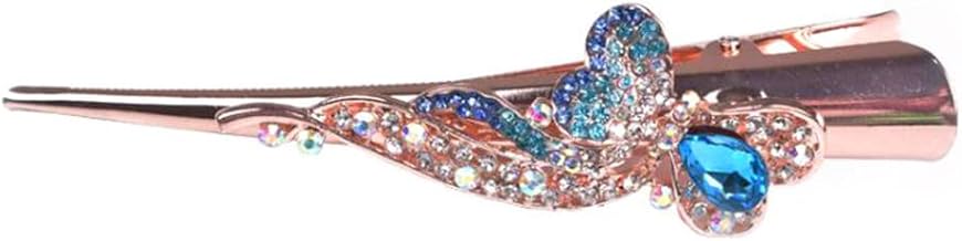 Hair Clip Beak Clip Concord Clip Hair Claw Hair Clip Diamond Bling Butterfly (Blue)
