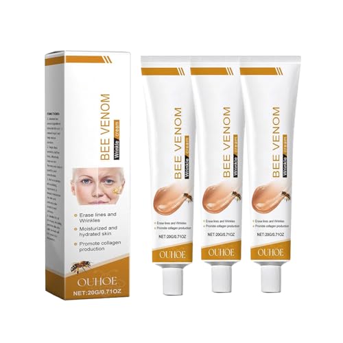 Deuiosna Bee Venom Wrinkle Removal Cream, Bee Venom Anti-Wrinkle Firming Cream, bee venom firming serum stick, Moisturizing, Lifting & Recovery - All Skin Types - Anti-Aging 3PCS