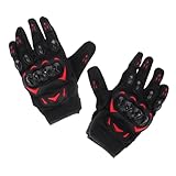 TINEASUR 1 ペア オートバイ用手袋 女性用バイクグローブ トレーニング用の手袋 手袋ジム 滑り止め手袋 女性ジム用トレーニンググローブ 女性用ジムグローブ 男性用ジムグローブ 朱ロウブ 赤