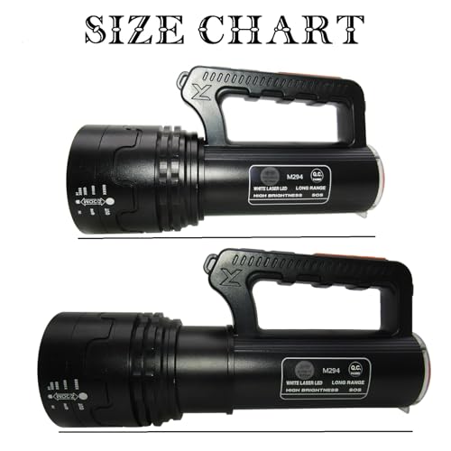 RENMAX Rechargeable 500W LED Torch (White/Red-Blue Blinker) - Image 5