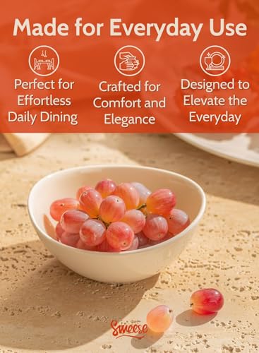 image for Sweese Porcelain Bowls Set - 6 Pack, 5 Inch, 10 oz for Desserts, Soup,
