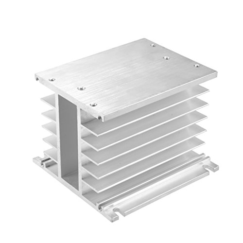 sourcing map Dissipation en aluminium de radiateur pour le relais triphasé à état solide SSR 10-100A AH-105W