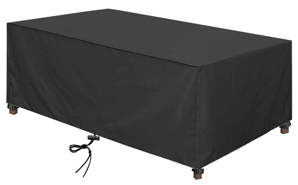 SIMPHAUS Afdekhoes tafel, waterdichte afdekking, tuinmeubelen, vierkant, afdekzeil, 80 x 80 x 15 cm, afdekking voor tuintafel, afdekhoes, vuurplaat