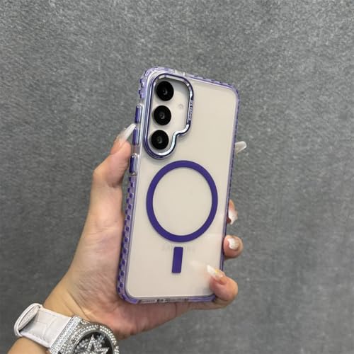 Coque violette pour Samsung S25 Ultra, idéale pour charger sans fil en voyage