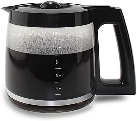 Glass Replacement Coffee Carafe Compatible with Cuisinart Coffee Maker Models DCC-2200, DCC-2600, DCC-2800, DCC-3200, and DCC-3200P1, Coffee Pot Decanter Pitcher, Black Handle