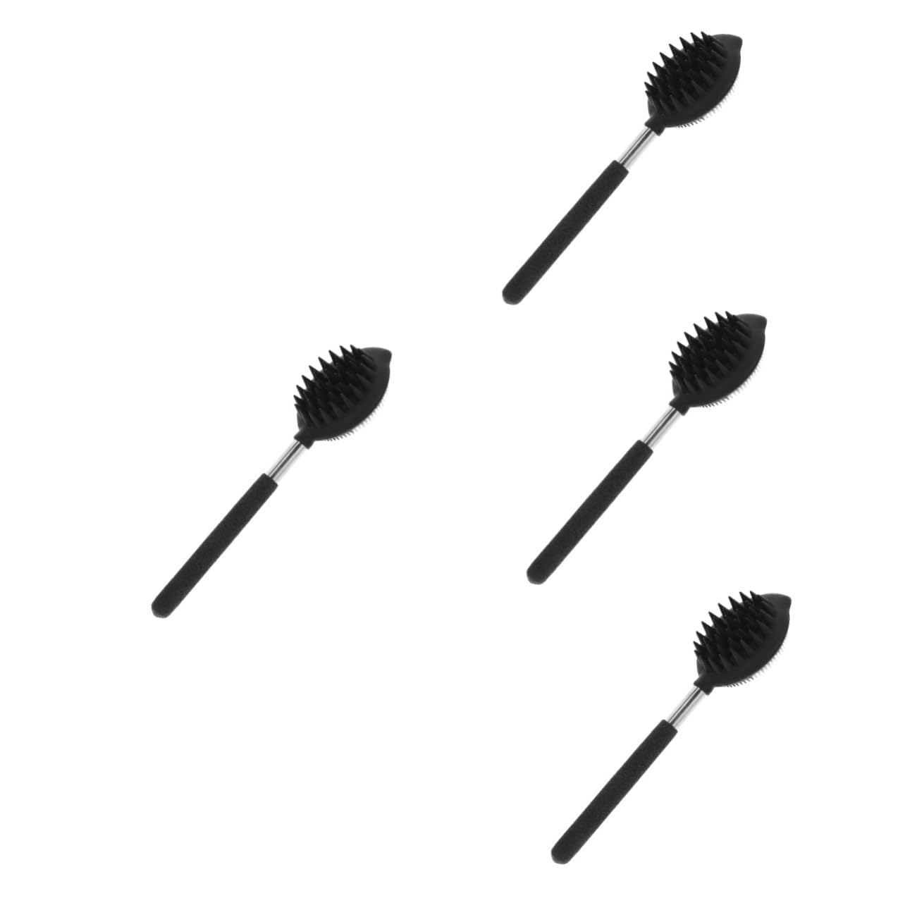 Baluue 4pezzi Spazzola Da Bagno Silicone Con Manico Lungo Scrubber Esfoliante Per Massaggio e Detersione Della Strumento Per La Del Corpo Accessorio Da Bagno Elegante e Resistente
