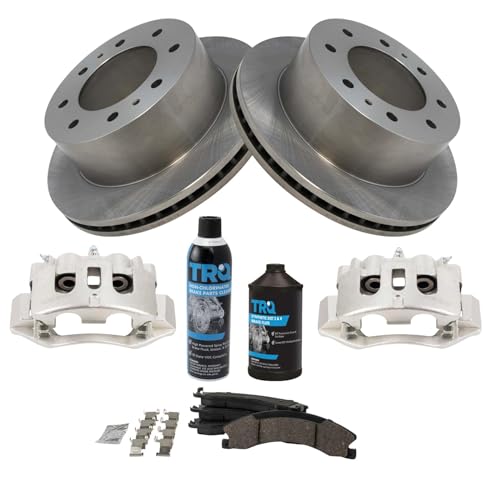 Image of TRQ Rear Brake Pad & Rotor Kit Compatible with 2011-2019 Chevrolet Suburban 3500 HD 2011-2019 GMC