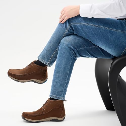 Image of Arkbird Chukka Boots for men, Grainy Leather Lace-up Ankle Boot Fashion and Comfort Casual Oxfords