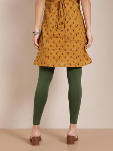 Image of TWIN BIRDS Super Stretchable Cotton Elasthane Fabric Ankle Length Leggings for Women