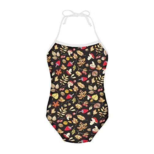 Image of Pinupub Girls One Piece Swimsuit Off Shoulder Halter Neck Cute Fashion Hawaiian Tropical Bathing Suit