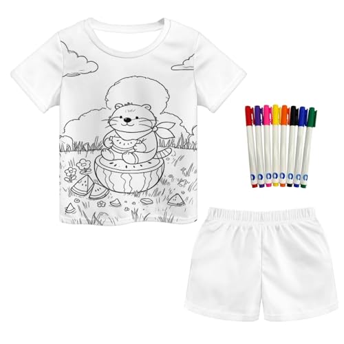 Pyjama d'été filles short et t-shirt léger pour nuits de canicule