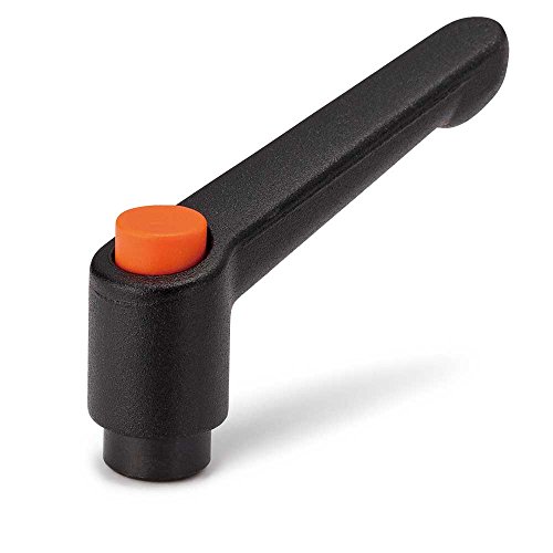 NBK 機械要素部品 クランプレバー(めねじ)操作ボタンつき LDF-6-BK-COR (黒)