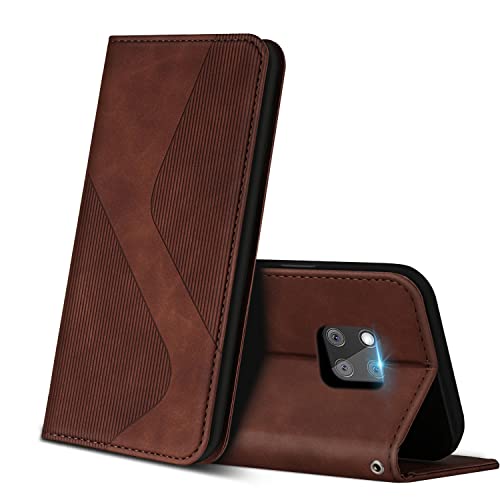 ZONNAVI Hülle für Huawei Mate 20 Pro, PU Leder Handyhülle mit Kartenfächer & Standfunktion, Lederhülle Flip Wallet Hülle Schutzhülle für Huawei Mate 20 Pro (Braun)