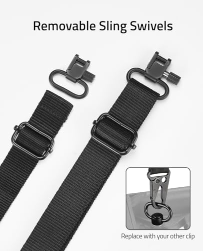 CVLIFE Two Point Rifle Sling, Anti-Slip Design Pad, Removable Swivel Black - image 6