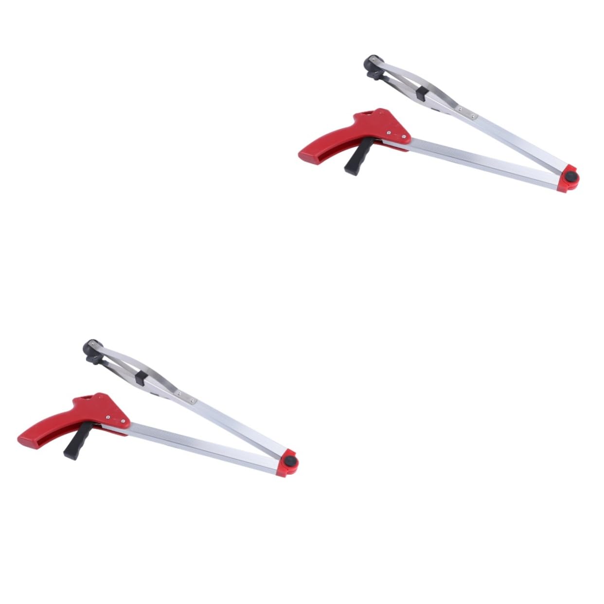 Toddmomy 2 Pièces Pince Ramasse Déchets Multifonctionnelle Aluminium Pliable avec Poignée Rouge Outil Pratique pour Collecte Débris de Jardin