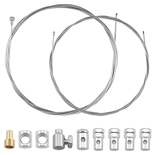 2 Pièces 2 Mètres Réparation Universel Câble De Accélérateur Frein Embrayage Kit De Câble Ø1,5mm Et Ø2,0mm Avec 9 Raccords Pour Moto Tondeuse Vélo...