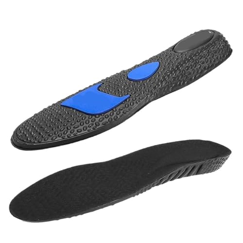 Plantilla de amortiguación de aire negra con absorción de golpes y aumento de altura para deportes, correr, espuma viscoelástica, plantillas transpirables (2,5 cm, EU35-36)