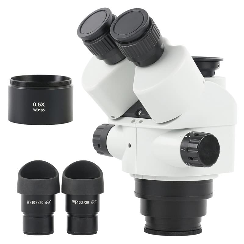 Trinoculare stereo per microscopio con zoom 7X-45X, oculare WF10X/20 per CPU del telefono PCB saldatura durata e prestazioni affidabili