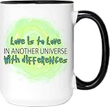 Gift Design Another Love Inspirational Gift - Valentines Day - Love Across the Quote on 15 Oz White Ceramic Black Inner Mug