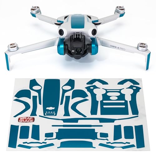 Skin DJI Mini 4 Pro Wrapgrade en color Caribbean Blue para personalizar tu dron