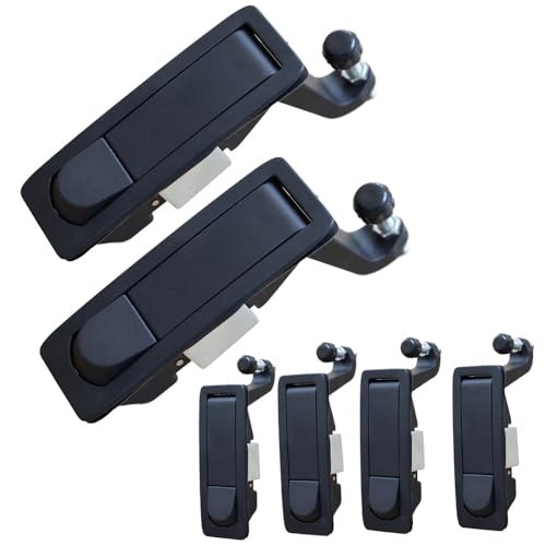 Image of 6PCS Compression Latch Lock Trigger Latch Lock Adjustable Lever Hand Operated Push Button Actuation Compression Latches Flush Mount (Black-Without Keys)
