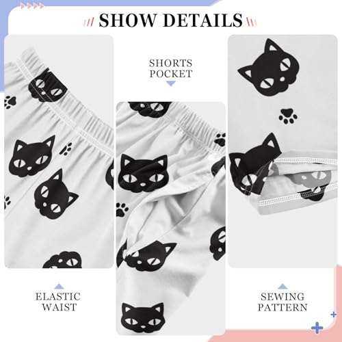 Cat Kitten Paw Footprint Boys Pants for Kids Jogger Pants with Pockets S-XL4