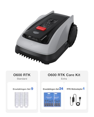 ECOVACS Goat O600 RTK Care Kit Mähroboter Ohne Begrenzungskabel, 600 m², RTK+Vision-Navigation, Rasenmähroboter, KI-Hindernisvermeidung, App Steuerung, Passiert 0,7 M Schmale Stellen 2