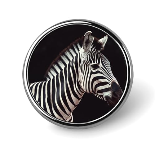Aluminium Alloy Round Badge Brooch Pins for Men Animal Zebra Brooches Elegant Pin for Women Fashion Button Badges Brooch Badge for Hats Jackets Shirts