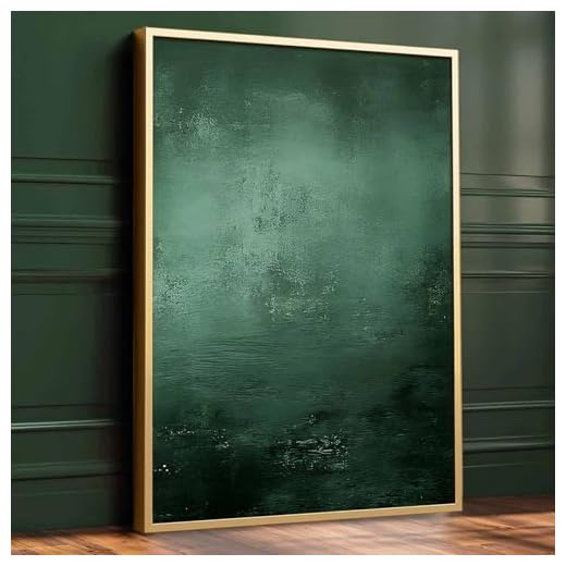 Mostemauo Green And Black Abstract Wall Art Canvas Dark Green Abstract Sage Picture Large Paintings Dark Emerald Pictures Minimalist Modern Abstract Painting Nordic decor 16x24inch No Frame
