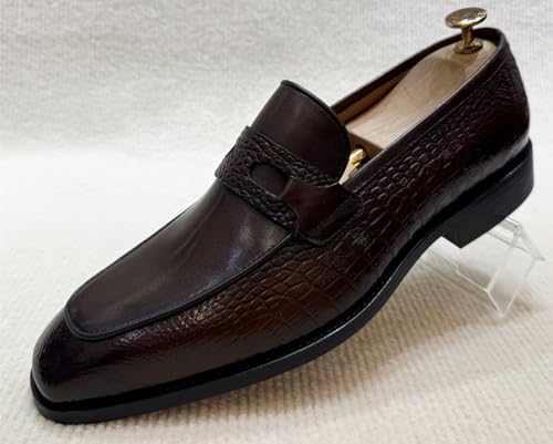 Santimon Men’s Slip-On Formal Dress Shoes - Luxury Leather Penny Loafers - Business Casual Comfort Mocasines for Office & Wedding2