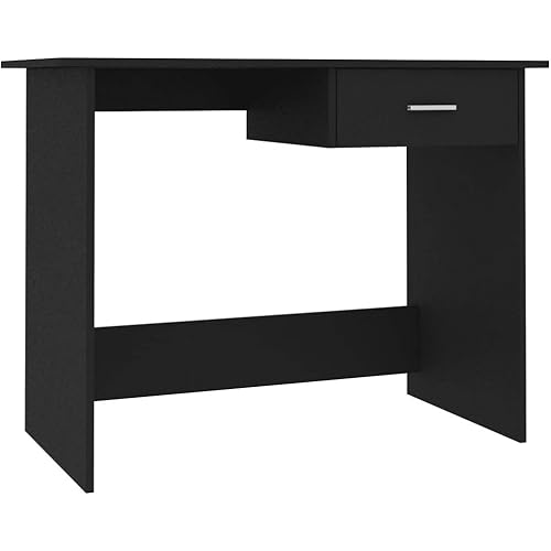 vidaXL Desk Black 39.4"x19.7"x29.9" Chipboard