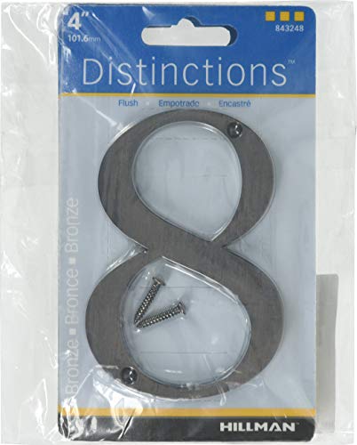 Distinctions 843248 10 cm, montagem alinhada, número 8, bronze