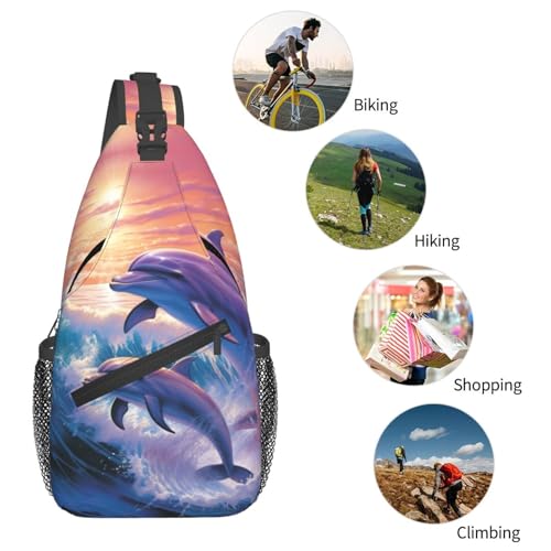 Mochila Sling Crossbody Negra para Senderismo miniatura 5