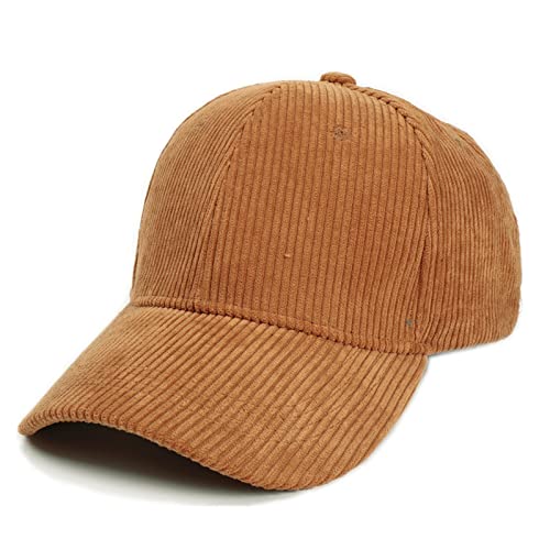 Generisch 2025 Masculino Femenino Neutral Verano Sólido Gorras de Béisbol Pana Visera Ajustable Sombrero Gorra Snapback para Hombre, marrón, talla única