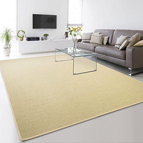 Floordirekt Sisal-Teppich Sylt | Wohnteppich oder Läufer | Hochwertiges Qualitätsprodukt | Erhältlich in vielen Farben & Größen | Langlebig & strapazierfähig (80 x 400 cm, Elfenbein)
