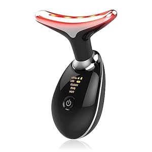 LXRX 7-Color Led Beauty Device for Face&Neck, 3-Mode Face Massager Tool, Skin Care Facial Massager, Black